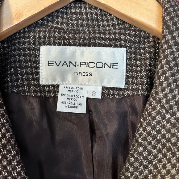 Vintage Evan-Picone Brown Houndstooth Blazer Size 8 - Picture 3 of 11